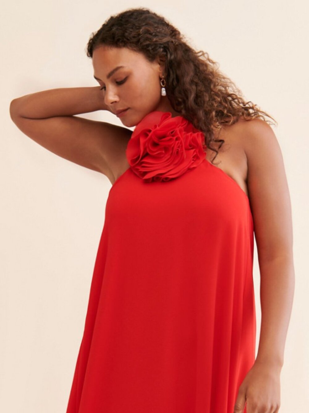 Eloquii Rosette Halter Maxi Dress